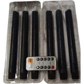 Mustad LED-küünlad puldiga 6 tk