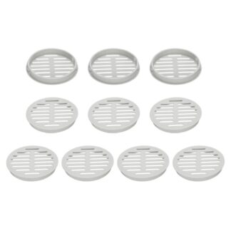 Ümmargused ventilatsioonivõred, helehall (10tk, 80mm)