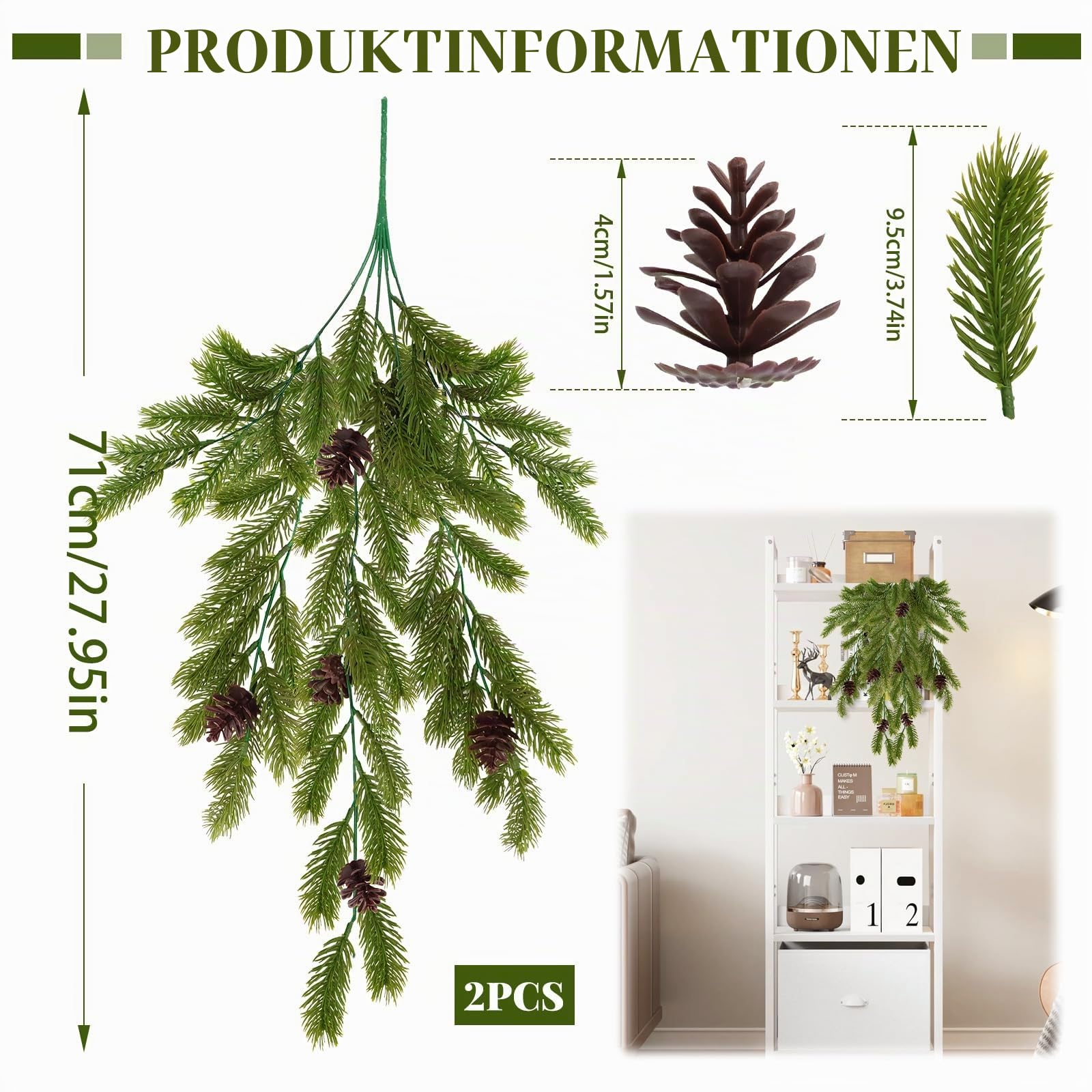 Kunstkuuseoksad (2tk, 74cm) - Pilt 2