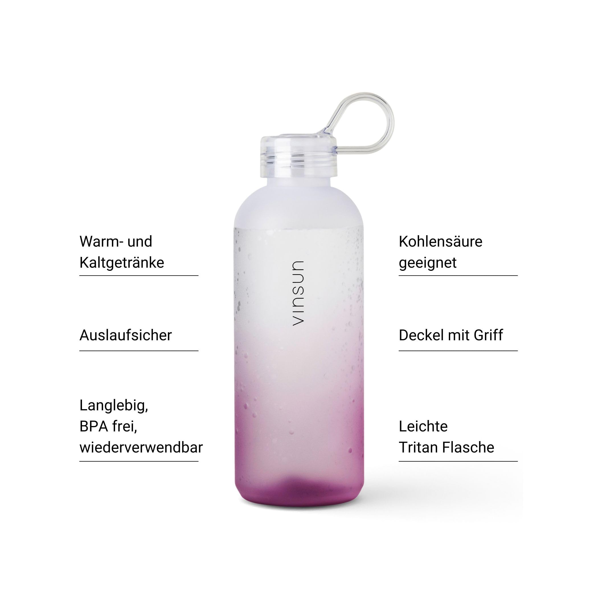 Lekkevaba joogipudel, roosa (650ml) - Pilt 2