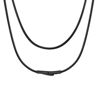 Nahast kaelakee, must (71cm)